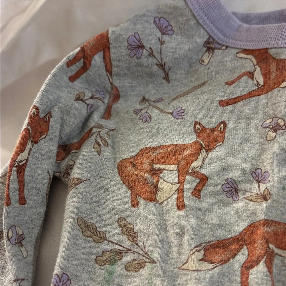 Members Mark Fox Print Long Sleeve sleep Shirt 4T